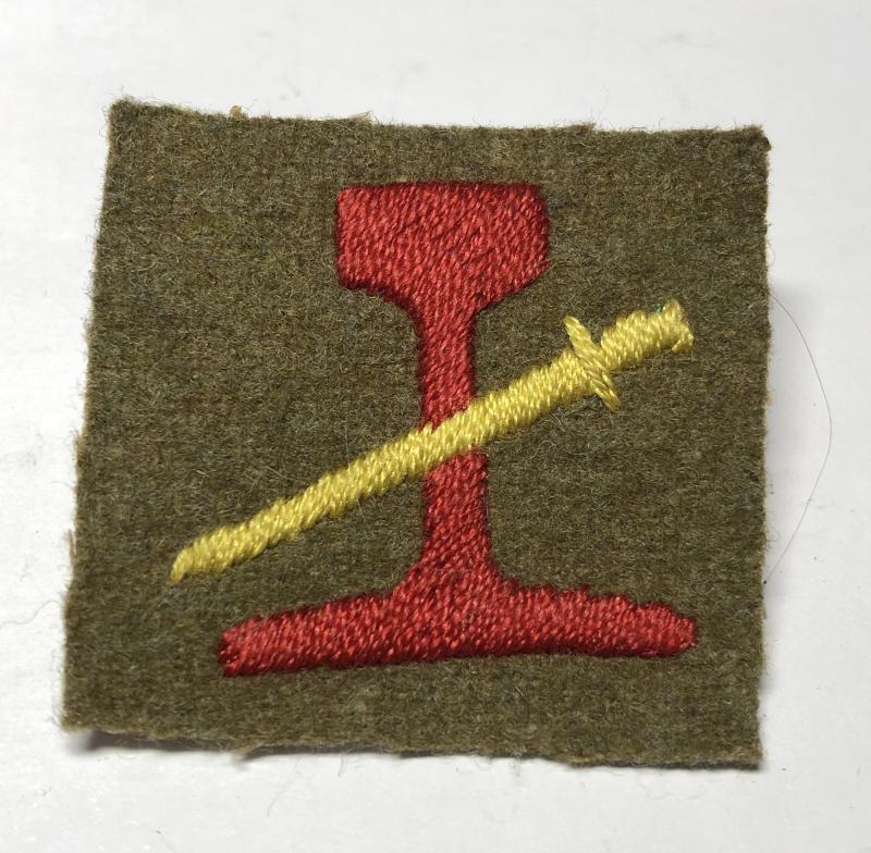 WW2 “Special Forces” railway sabotage course cloth formation sign.