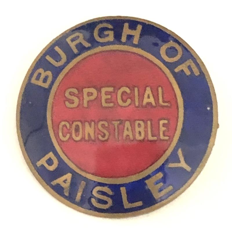 Burgh of Paisley Speciasl Constable vintage Scottish police badge.