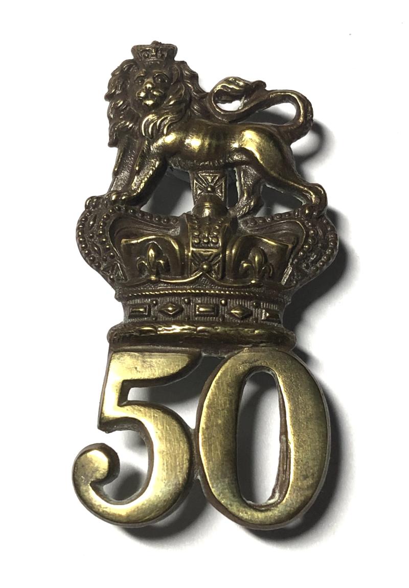 50th Queen's Own Regiment of Foot Victorian glengarry badge c. 1874-81.