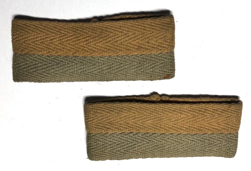 42nd Royal Tank Regiment (42 RTR) WW2 pair of shoulder coloured tabs.