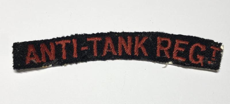 ANTI-TANK REGT. WW2 Royal Artillery shoulder title.