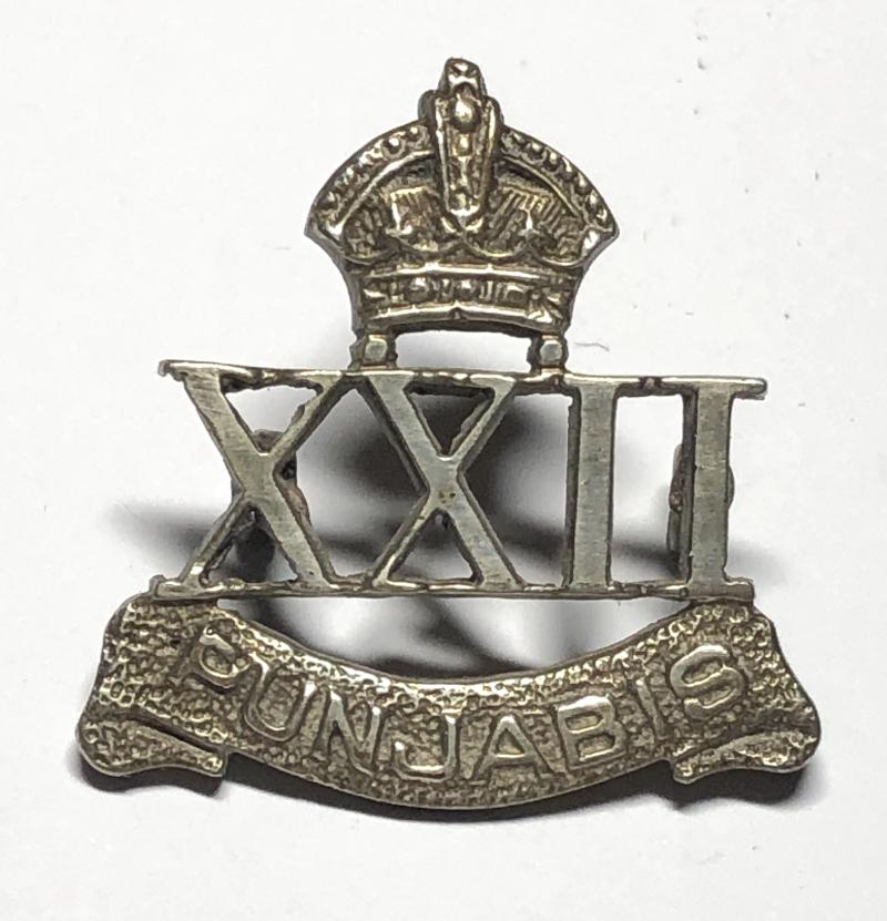 22nd Punjabis Indian Army Officer’s field service cap badge c. 1903-22.