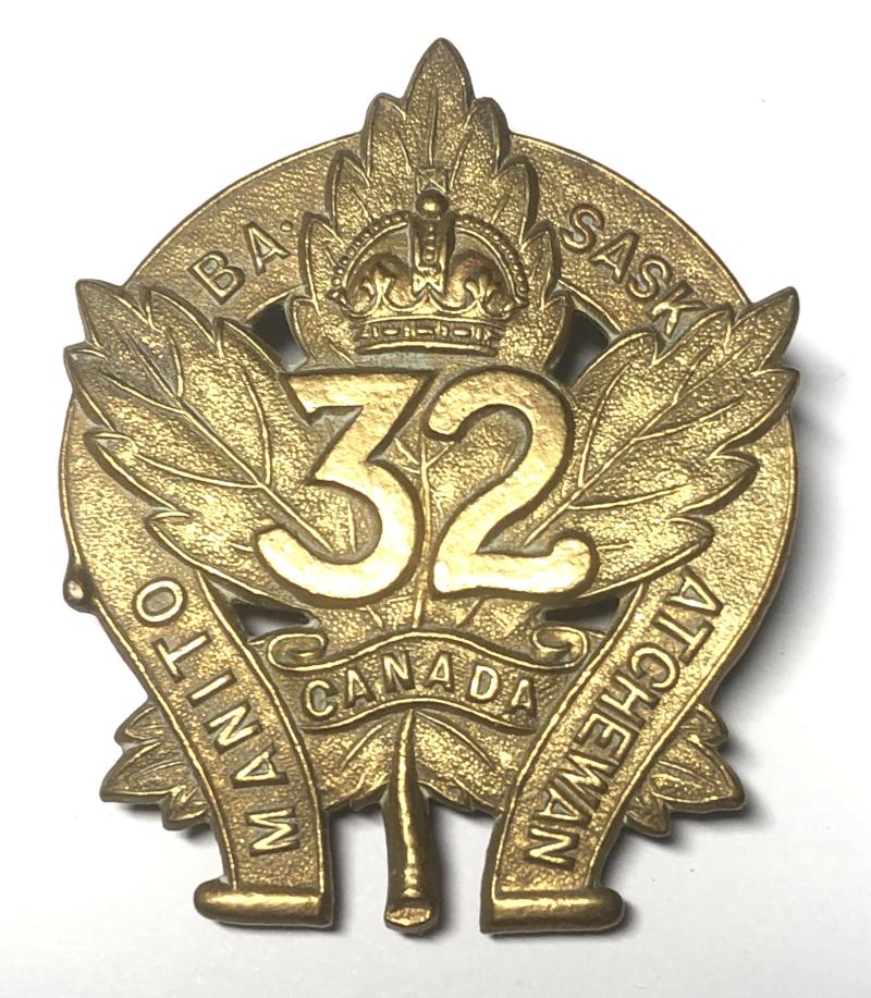 Canadian 32nd Bn. CEF WW1 cap badge