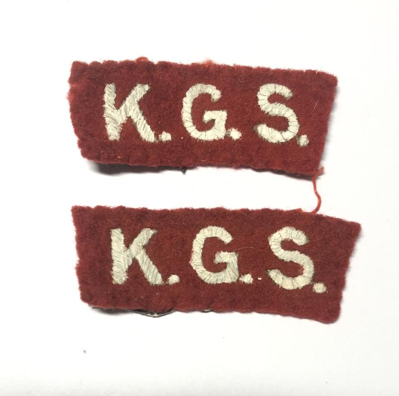 K.G.S. Kingston Grammer School, Surrey pair of shoulder titles.