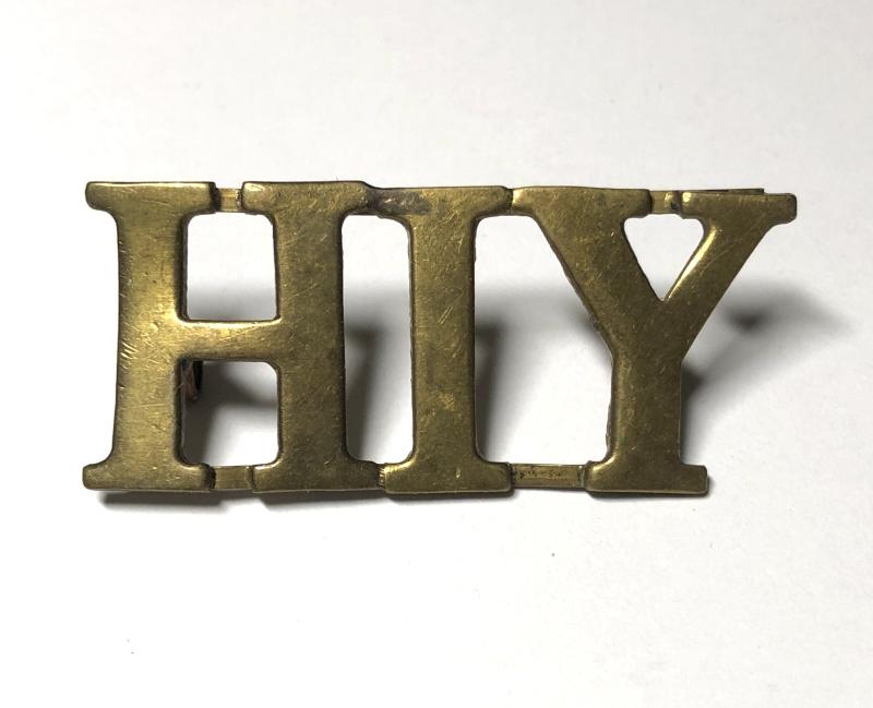 HIY (Hertfordshire Imperial Yeomanry) shoulder title c. 1901-08.
