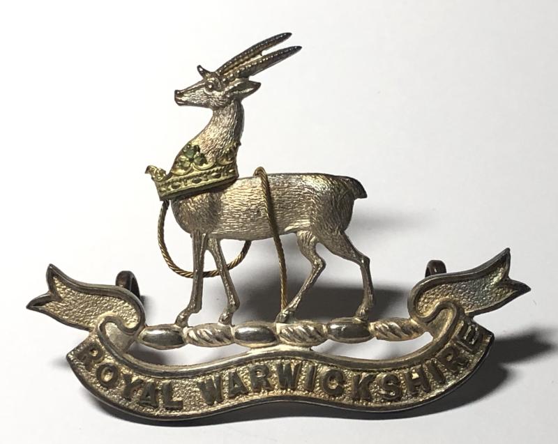 Royal Warwickshire Regiment Officer’s cap badge by Gaunt.