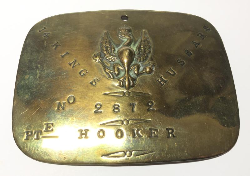 14th King's Hussars Boer War Victorian duty/bedplate.