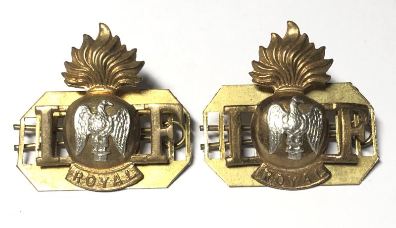 Royal Inniskilling Fusiliers Irish pair of shoulder titles.