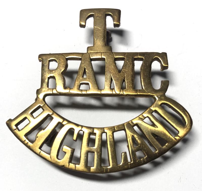 T / RAMC / HIGHLAND Scottish Royal Army Medical Corps shoulder title c. 1908-21.