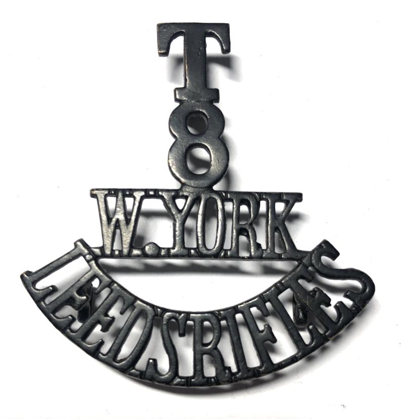 T / 8 / W. YORK / LEEDS RIFLES WW1 shoulder title c. 1908-21