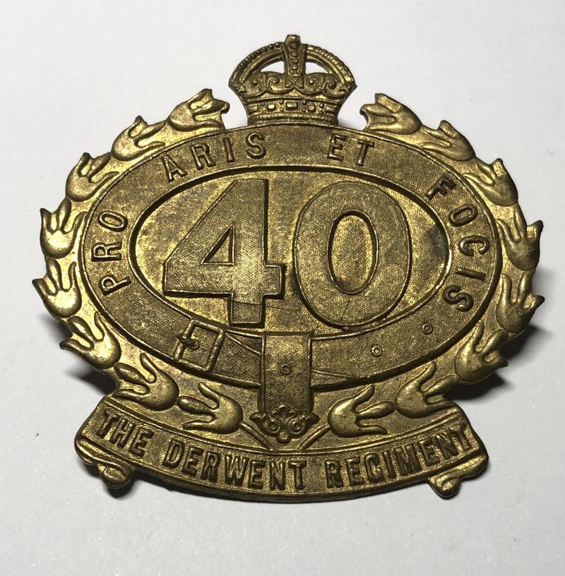 40th The Derwent Regiment post 1927 Australian slouch hat badge.