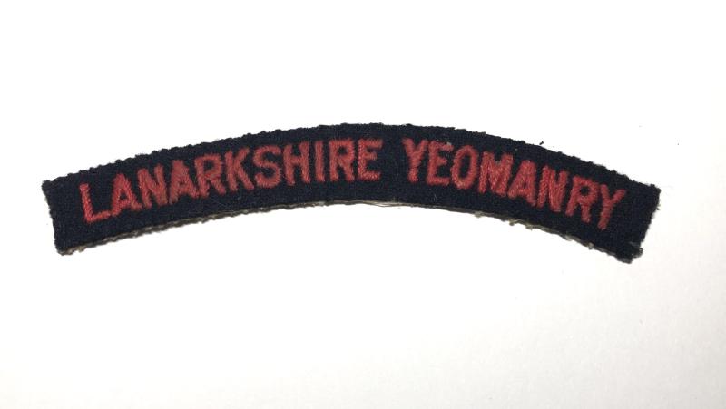 156th (Lanarkshire Yeomanry) Field Regt. Royal Artillery WW2 shoulde title.
