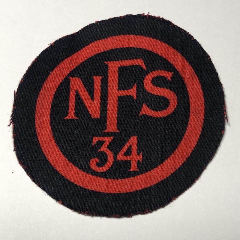 NFS 34 WW2 Home Front National Fire Service breast badge.
