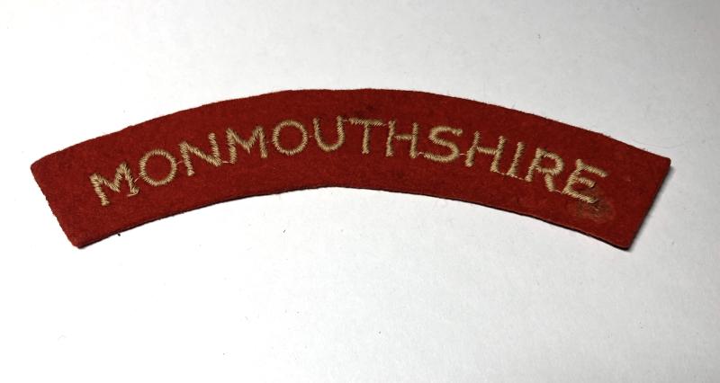 MONMOUTHSHIRE Welsh shoulder title.