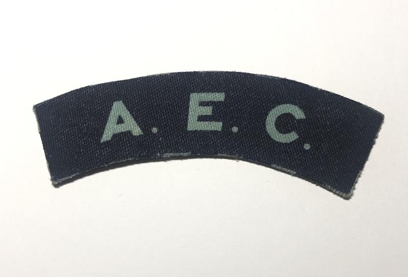 A.E.C. WW2 printed shoulder title.