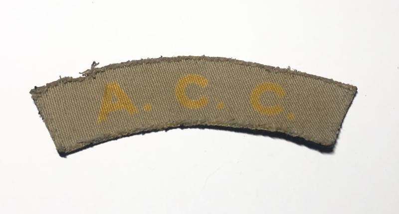 A.C.C. WW2 printed Army Catering Corps shoulder title.