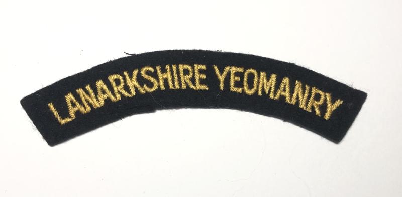 Lanarkshire Yeomanry Scottish cloth shoulder title.