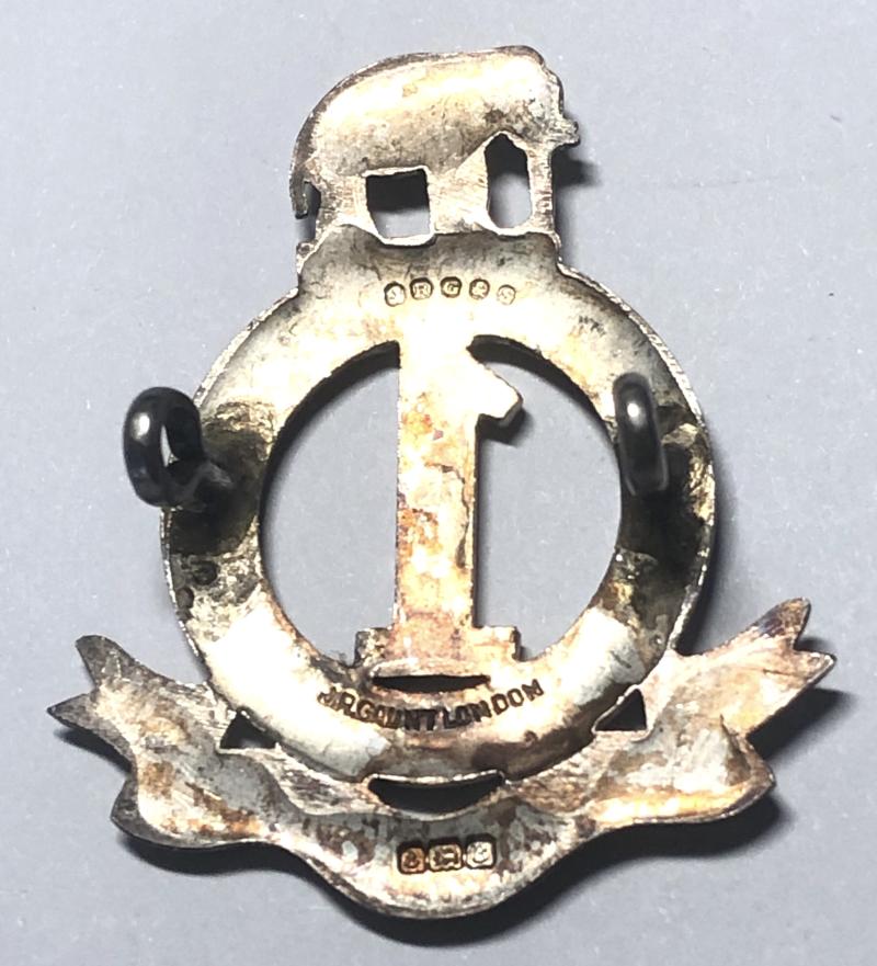 1st Madras Pioneers 1926 HM silver Indian Army Officer's cap badge.