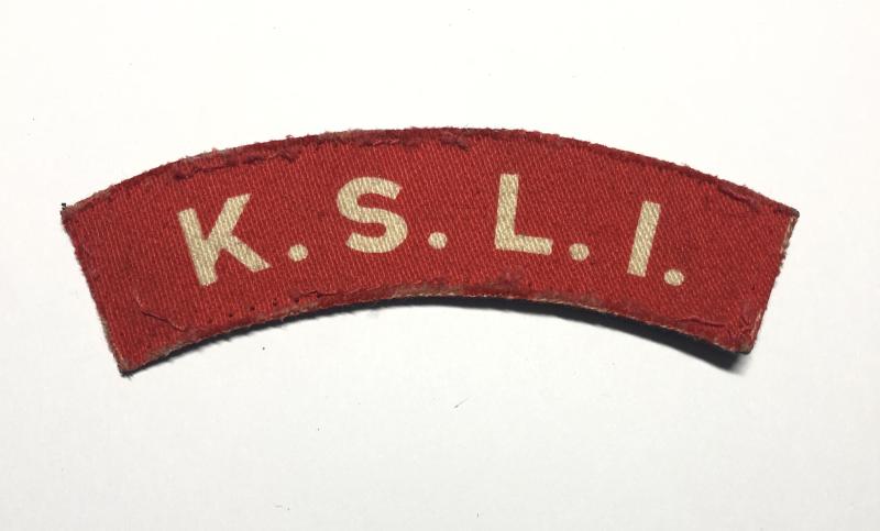K.S.L.I. King's Shropshire Light Infantry WW2 printed shoulder title.
