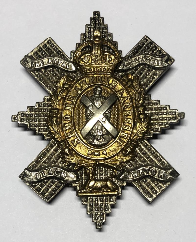 Black Watch Royal Highlanders Scottish Sergeant’s glengarry badge circa 1902-36.