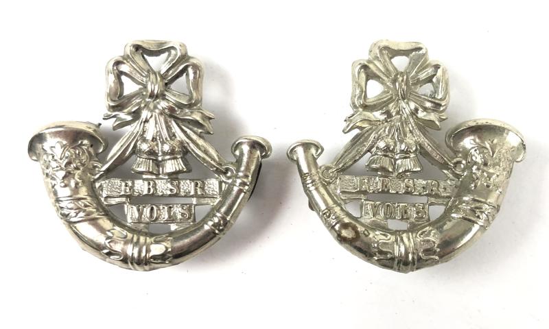 East Bengal State Railway Volunteers, Auxilliary Force India collar badges. c. 1884-1917.