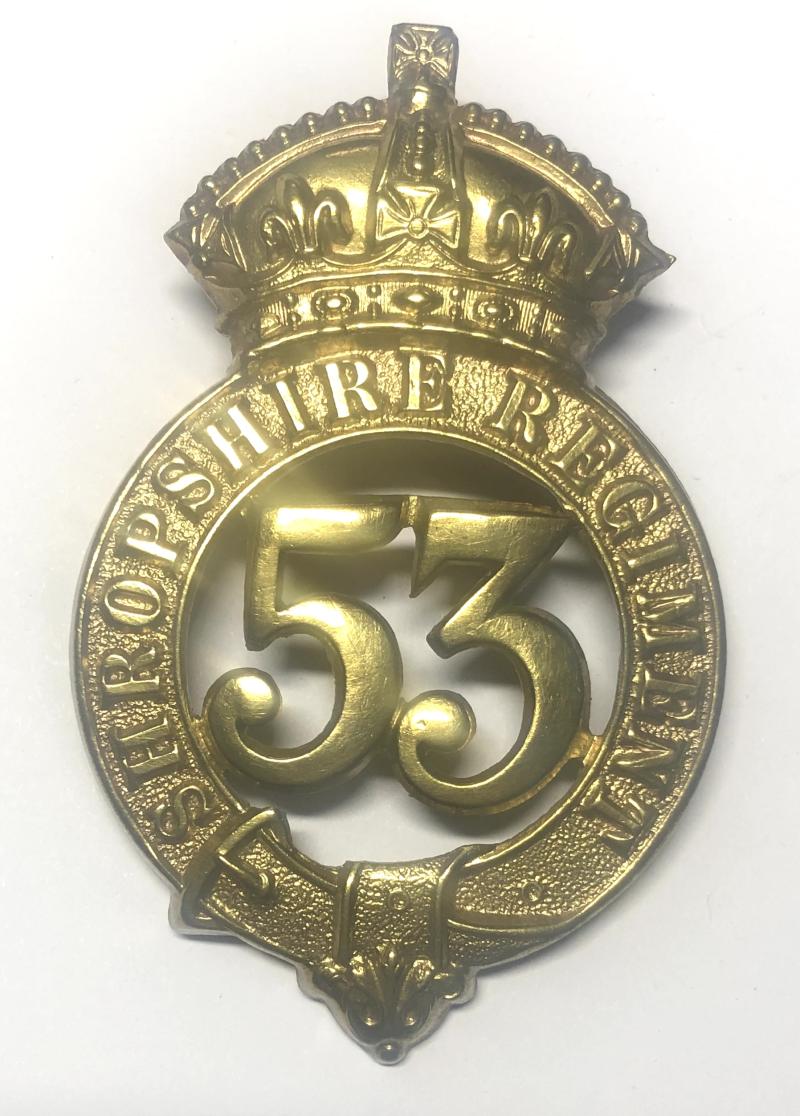 53rd (Shropshire) Regiment of Foot large Victorian Bandsman's glengarry badge c. 1874-81.