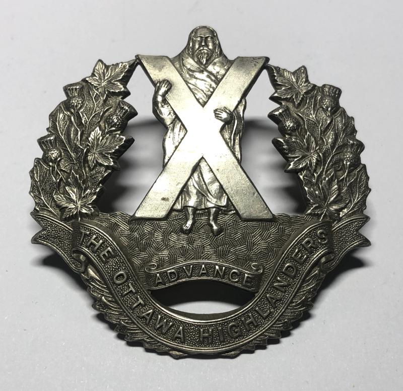 Canadian Ottawa Highlanders glengarry badge by W.Scully Ltd c. 1928.