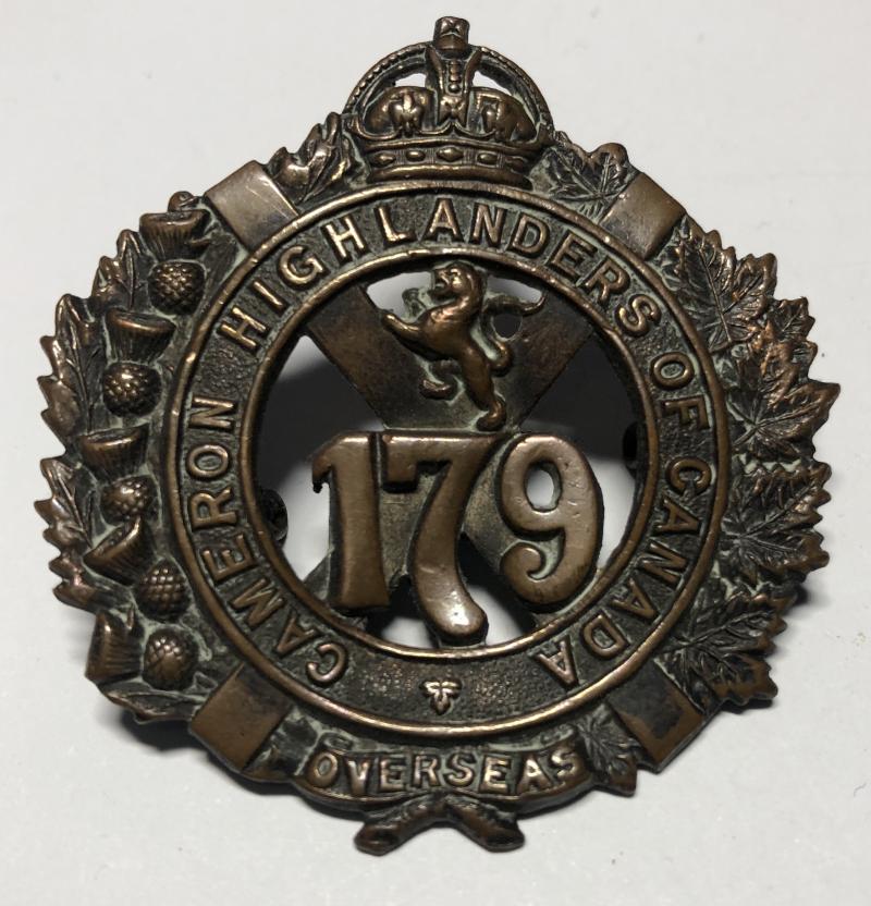 Canadian 179th Cameron Highlanders of Canada Bn. WW1 CEF glengarry badge.