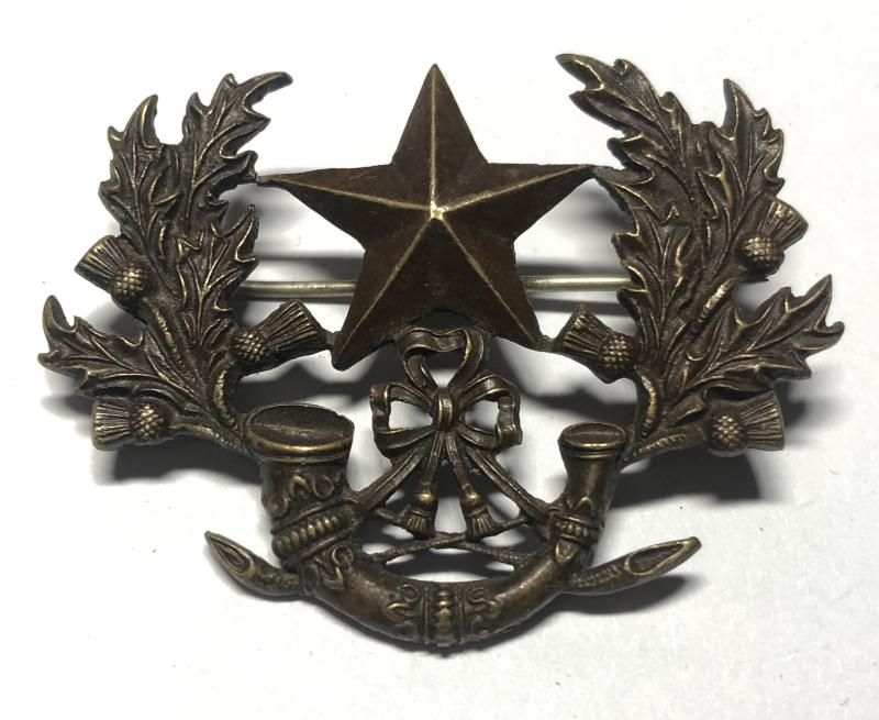 Cameronians (Scottish Rifles) Officer WW1 pagri badge.