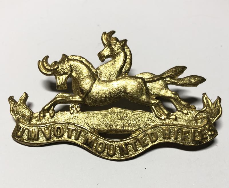 Umvoti Mounted Rifles South African slouch hat badge c. 1910-13.