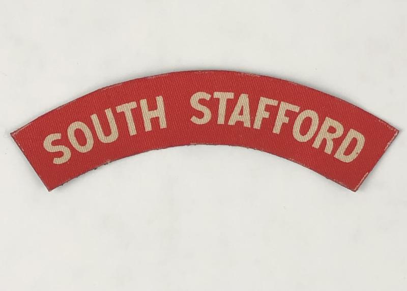 SOUTH STAFFORD WW2 printed shoulder title.