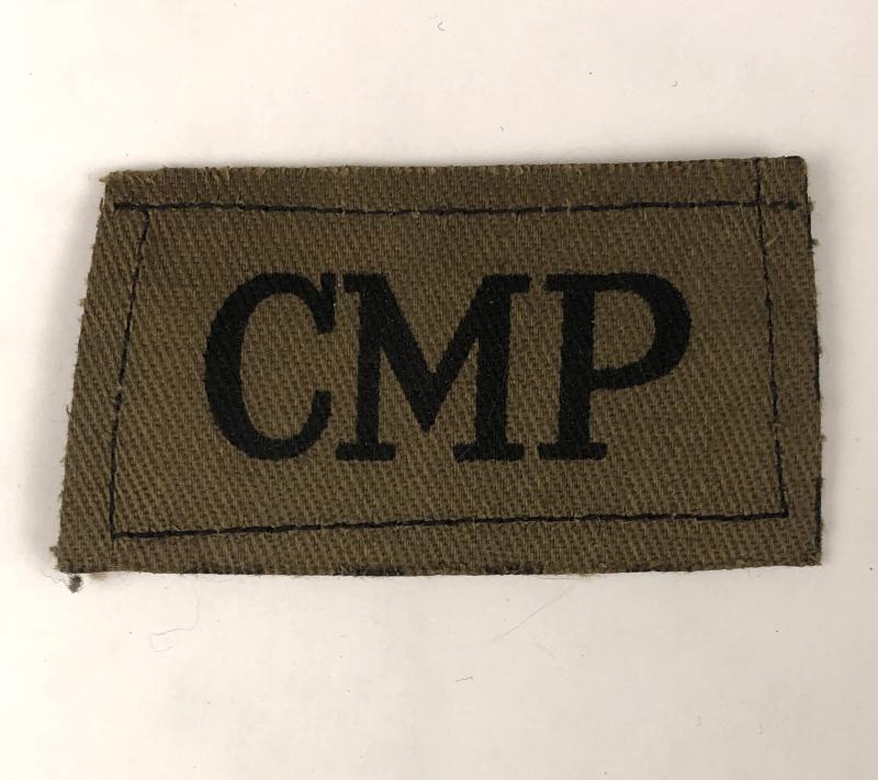CMP WW2 Corps of Military Police printed slip-on shoulder title.