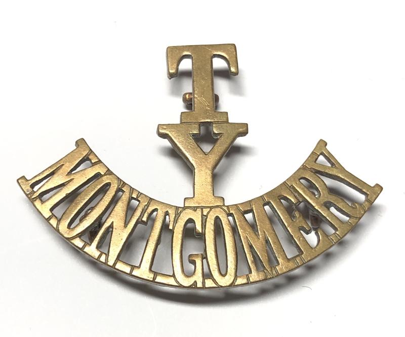 T / Y / MONTGOMERY Welsh shoulder title c. 1908-17.
