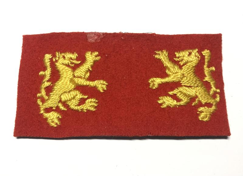 WW2 Scottish Command Troops pair of uncut embroidered formation signs.
