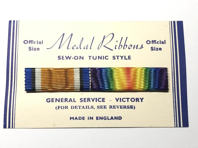 WW1 Medal Ribbons on Tailor's Card - pre WW2 new, old stock.