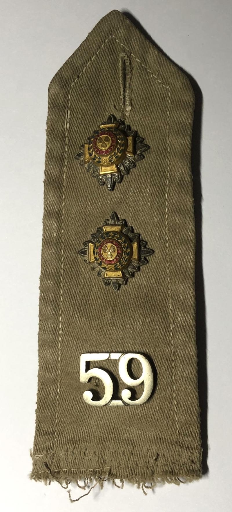 59th Scinde Rifles Indian Army Leutenant's shoulder strap.
