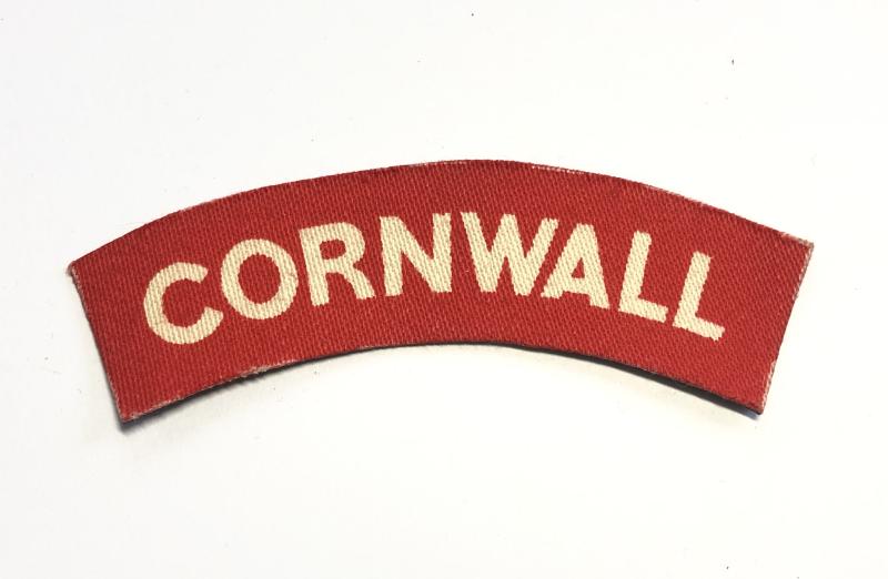CORNWALL WW2 Duke of Cornwall's Light Infantry printed shoulder title
