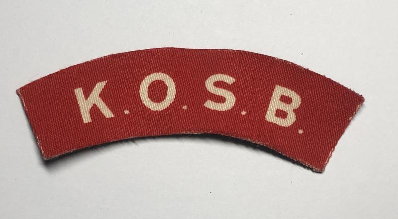 K.O.S.B. WW2 King's Own Scottish Borderers printed infantry shoulder title.