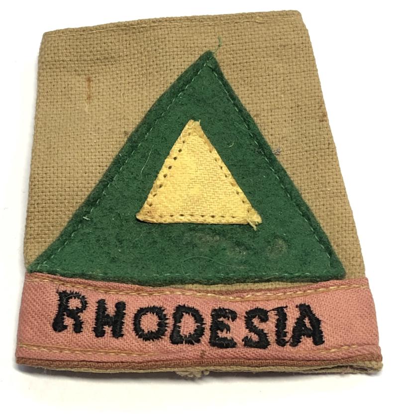 WW2 6th SA Armoured Division, Rhodesia troops attached slip on formation sign