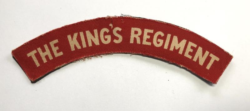 THE KING'S REGIMENT WW2 The King's Regiment (Liverpool) printed infantry shoulder title.