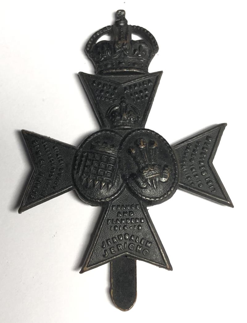 Queen's Westminster Rifles post 1922 cap badge.