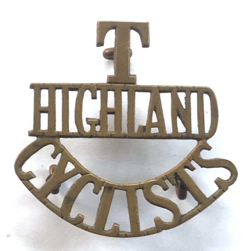 T / HIGHLAND / CYCLISTS 1st pattern WW1 shoulder title.