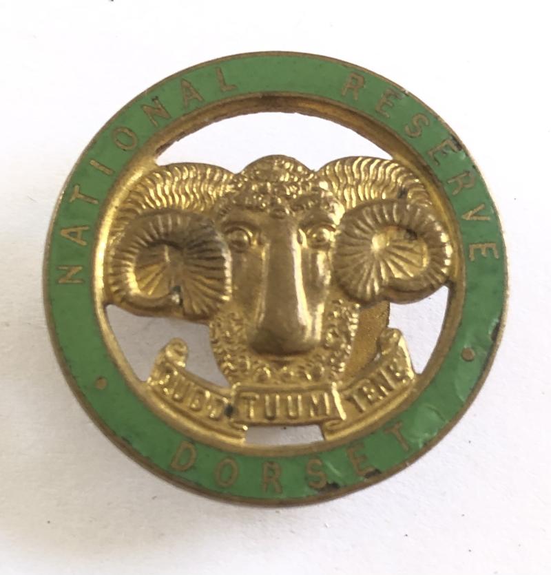 Dorset National Reserve WW1 brass & enamel lapel badge by Bliss Bros, Birmingham