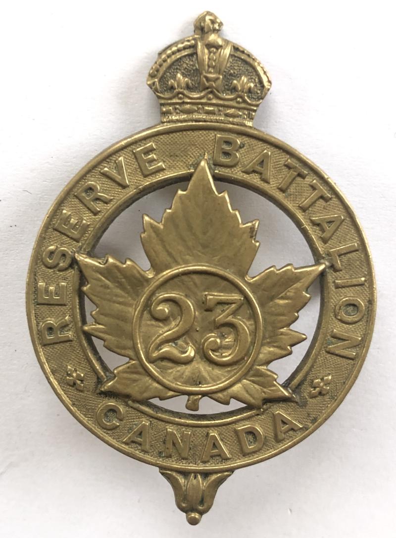 23rd Reserve Battalion CEF WW1 Canadian cap badge.