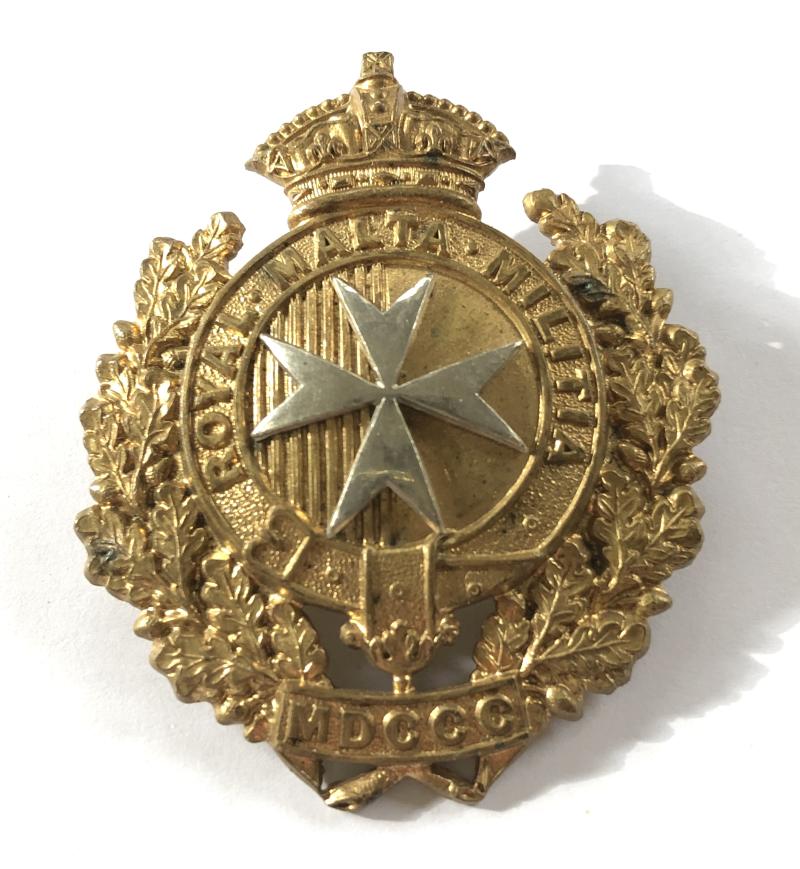Kings Own Malta Regiment of Militia Victorian cap badge circa 1889-1903.