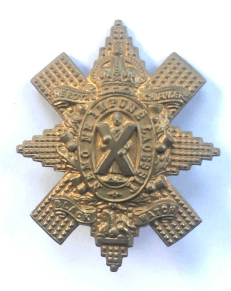 Black Watch post 1901 brass glengarry badge.