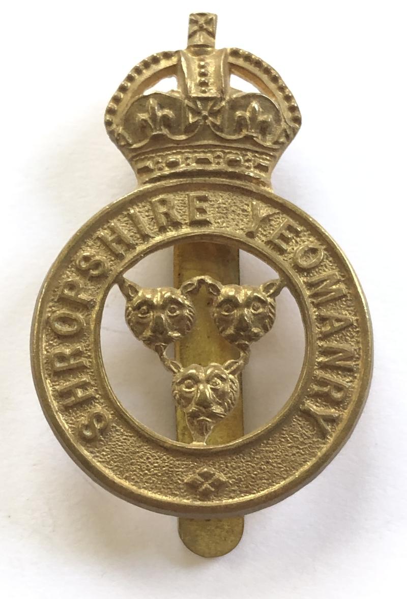 Shropshire Yeomanry cap badge c. 1950-52 by JR GAUNT, LONDON
