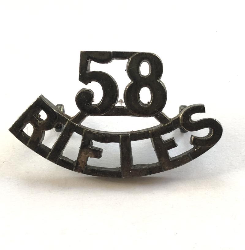 58 / RIFLES Indian Army 58th Vaughan's Rifles (Frontier Force) shoulder title. c.1903-22.