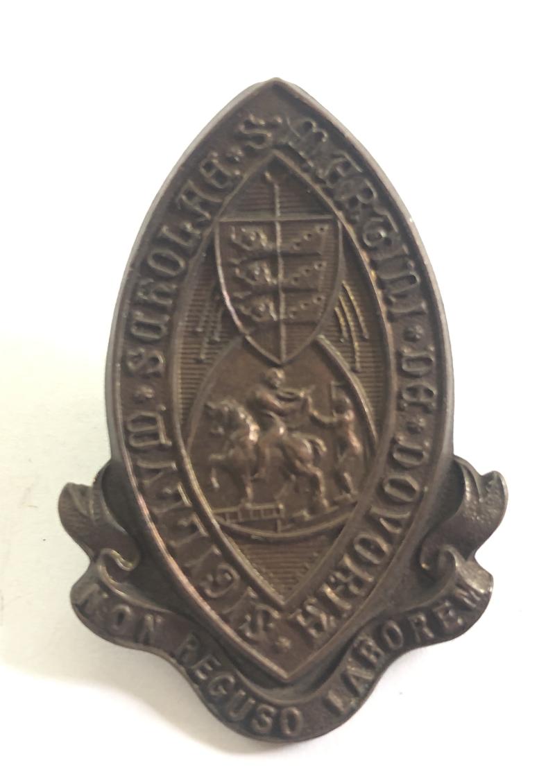 Dover College OTC, Kent cap badge. Dover College OTC, Kent cap badge c. 1908-40