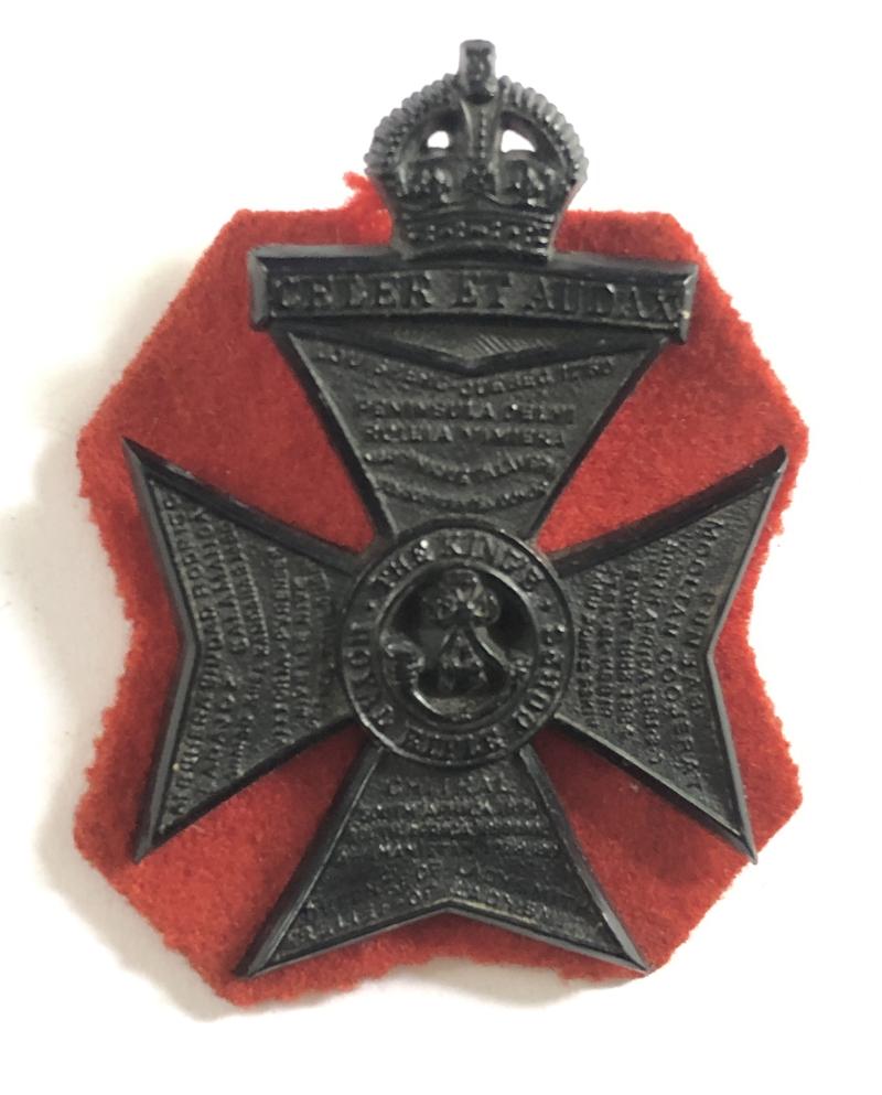 King's Royal Rifle Corps WW2 plastic economy KRRC cap badge.